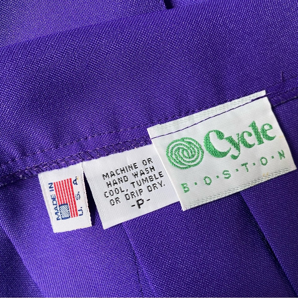 Vintage 80s/90s Preppy Academia Collegiate Pleated Purple Mini Tennis Skirt XXS - Picture 10 of 13